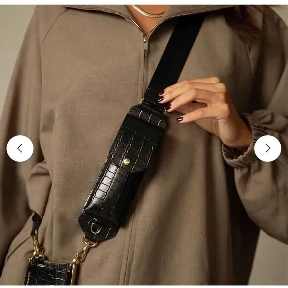 Bandolier black Lana crossbody crocodile/croc sunglasses strap No CASE**nip/nwt